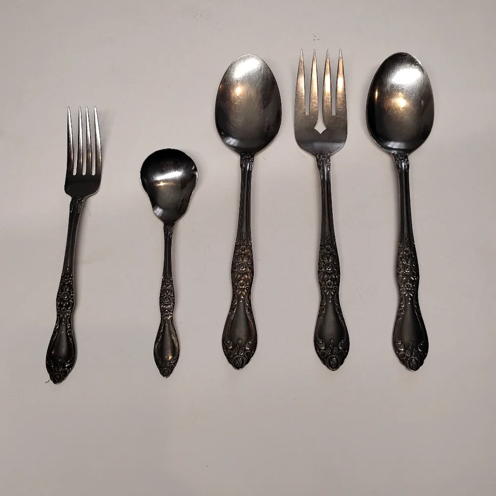 Northland Stainless Serving Fork & Spoons Oneida Carolina‎ Pattern Japan